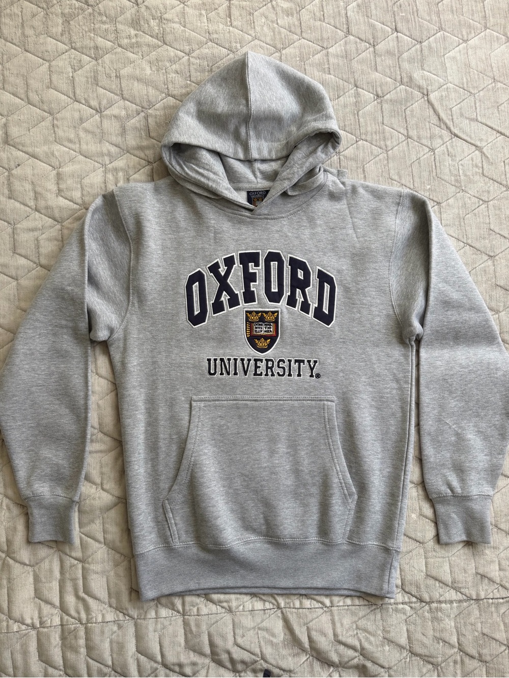 Official Oxford University Hoodie Gray Embroidered Logo Unisex M